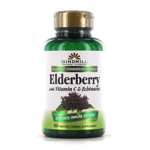 Windmill Elderberry with Vitamin C and Echinacea Capsules, 60 Ea